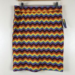 Pride Target Women's M Skirt Multi-color Chevron Knit Zig Zag Rainbow NEW
